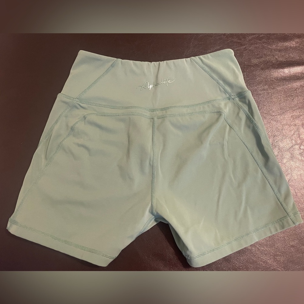 Alphalete green biker shorts